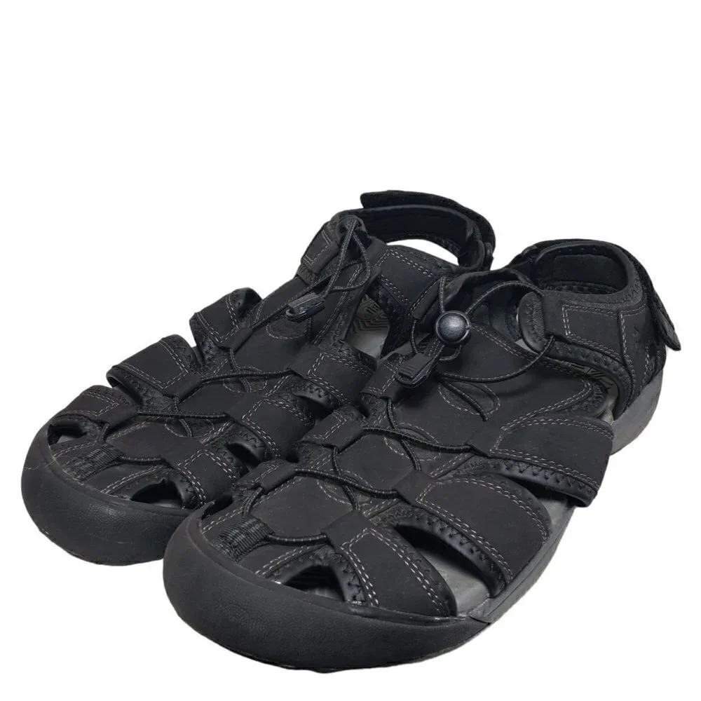 Khombu Mens Black Travis Closed Toe Active Sport Sandals Water Shoes Size 12